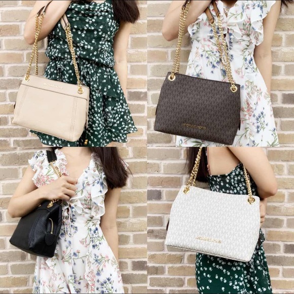 Gaby’sBags👜💕- NWT Michael Kors Chain Tote Bisque - Picture 4 of 4